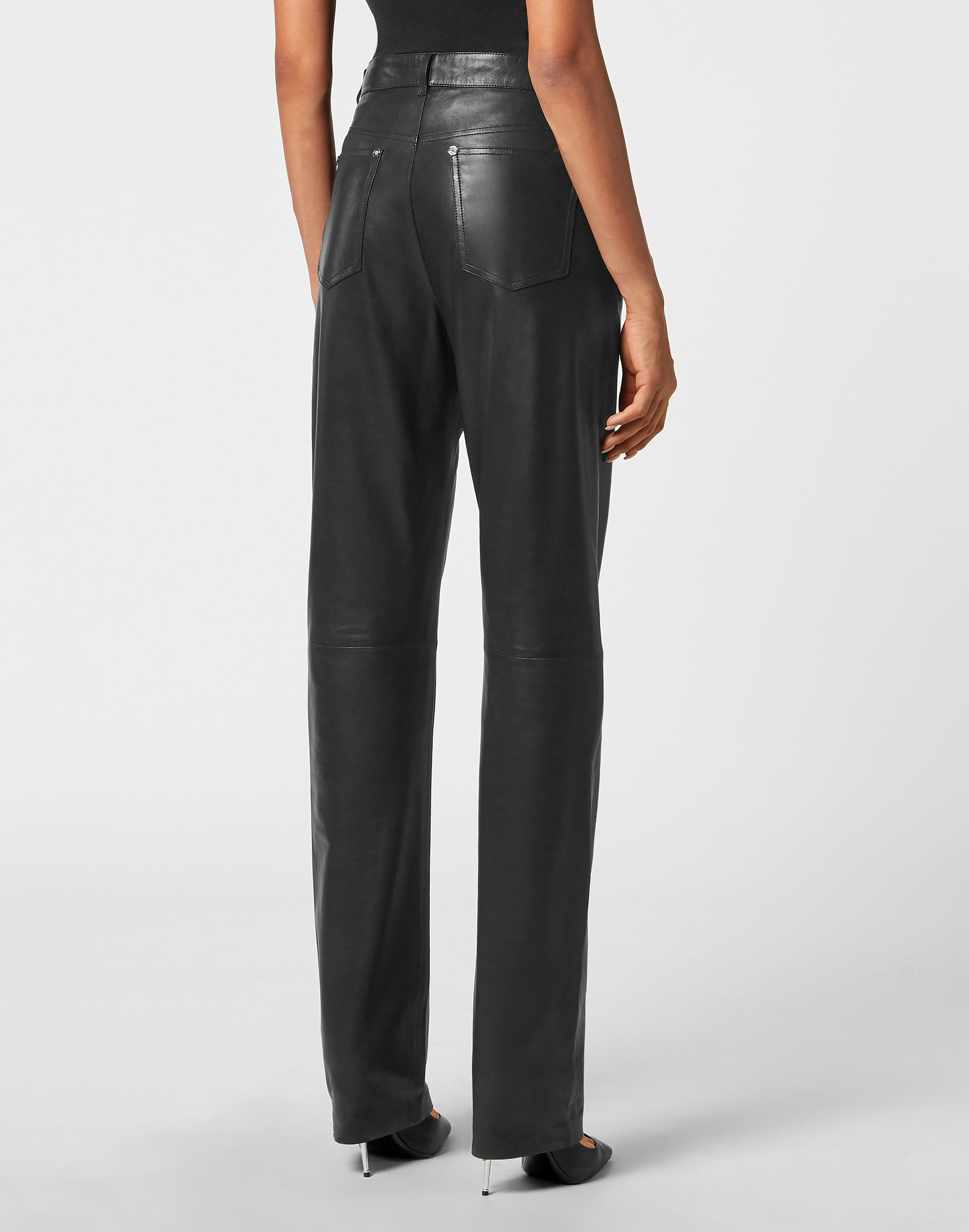 Pantaloni in pelle lunghi