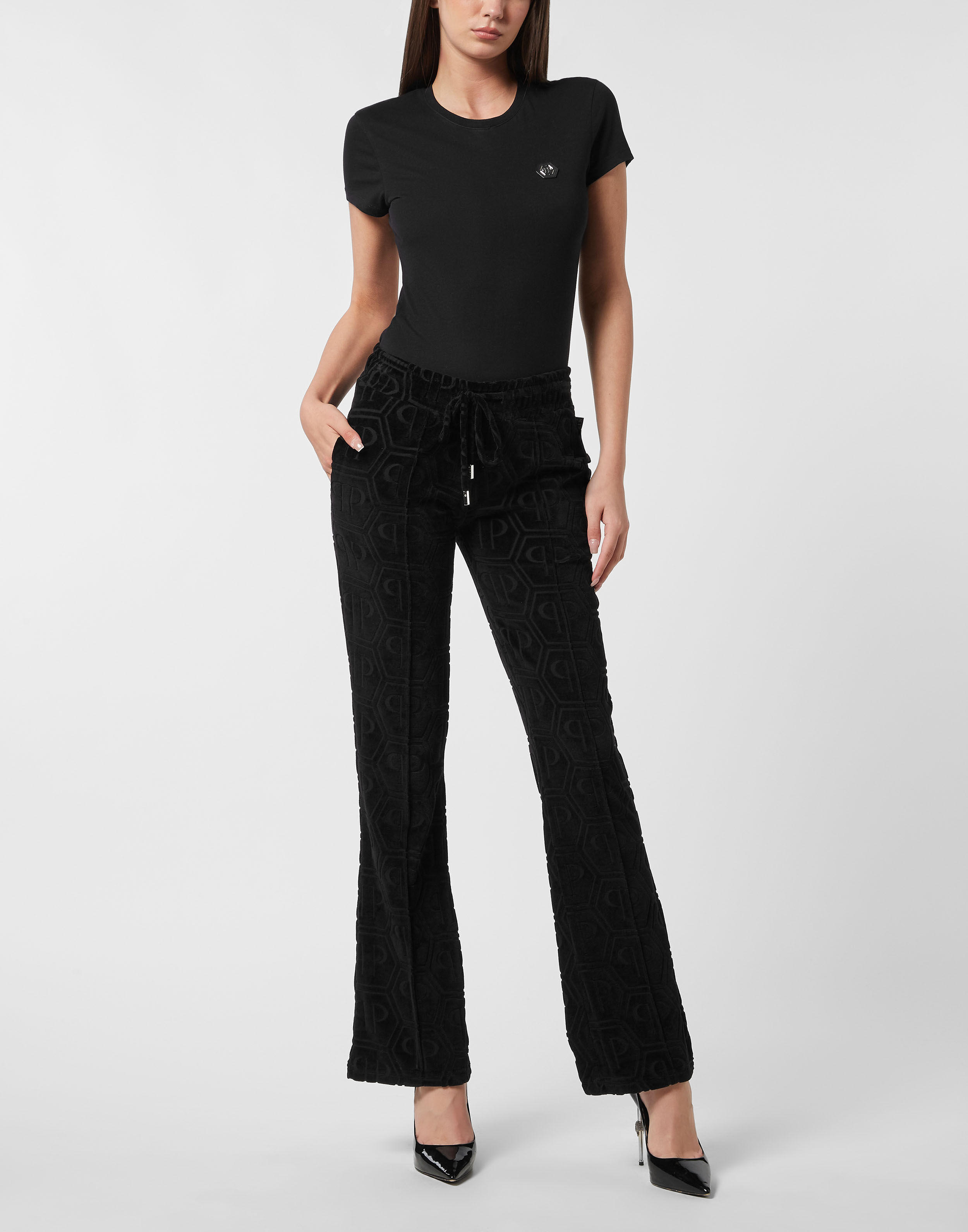 Pantaloni da Jogging a Fiamma Monogramma in Jacquard