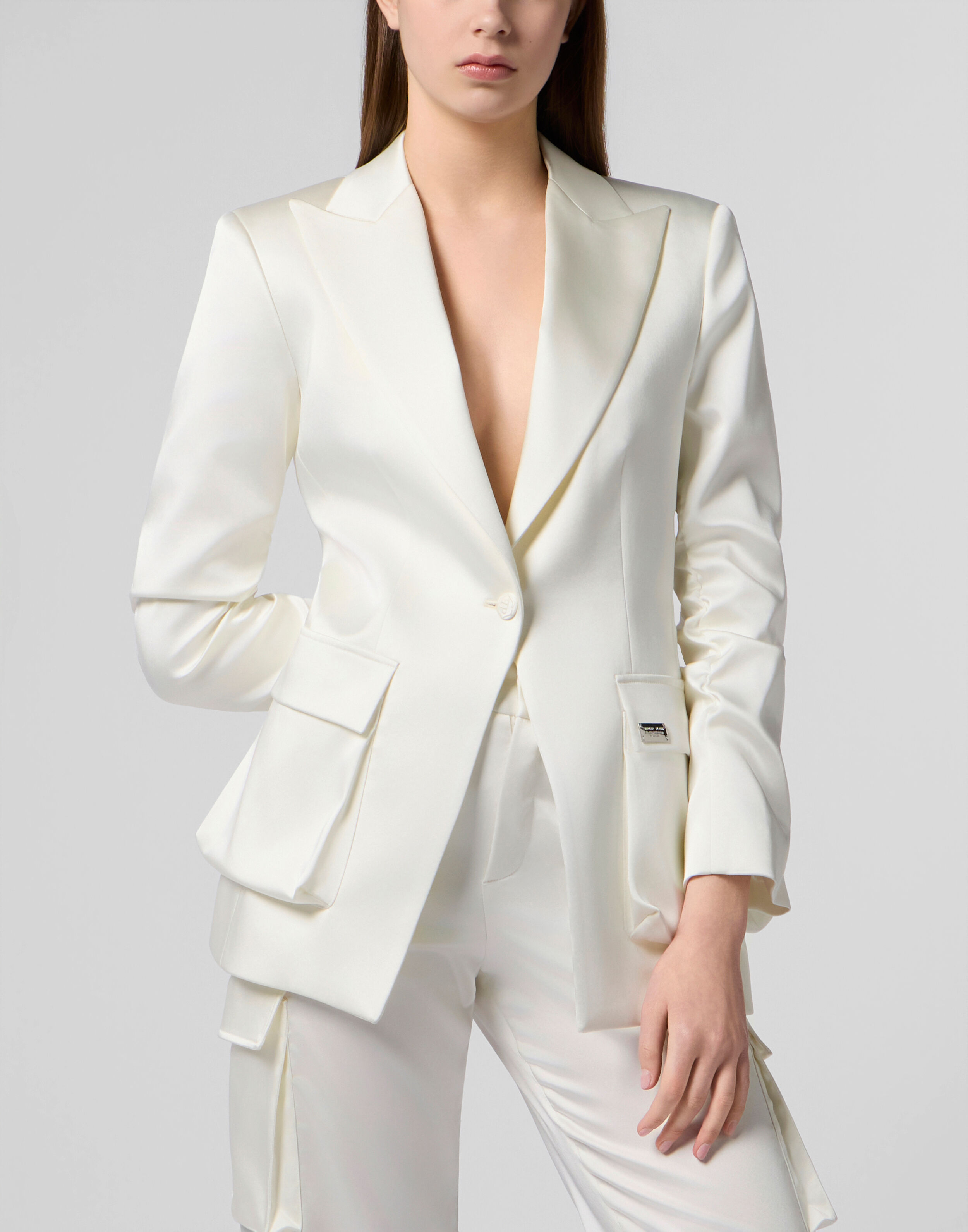 Blazer in Seta con Tasche