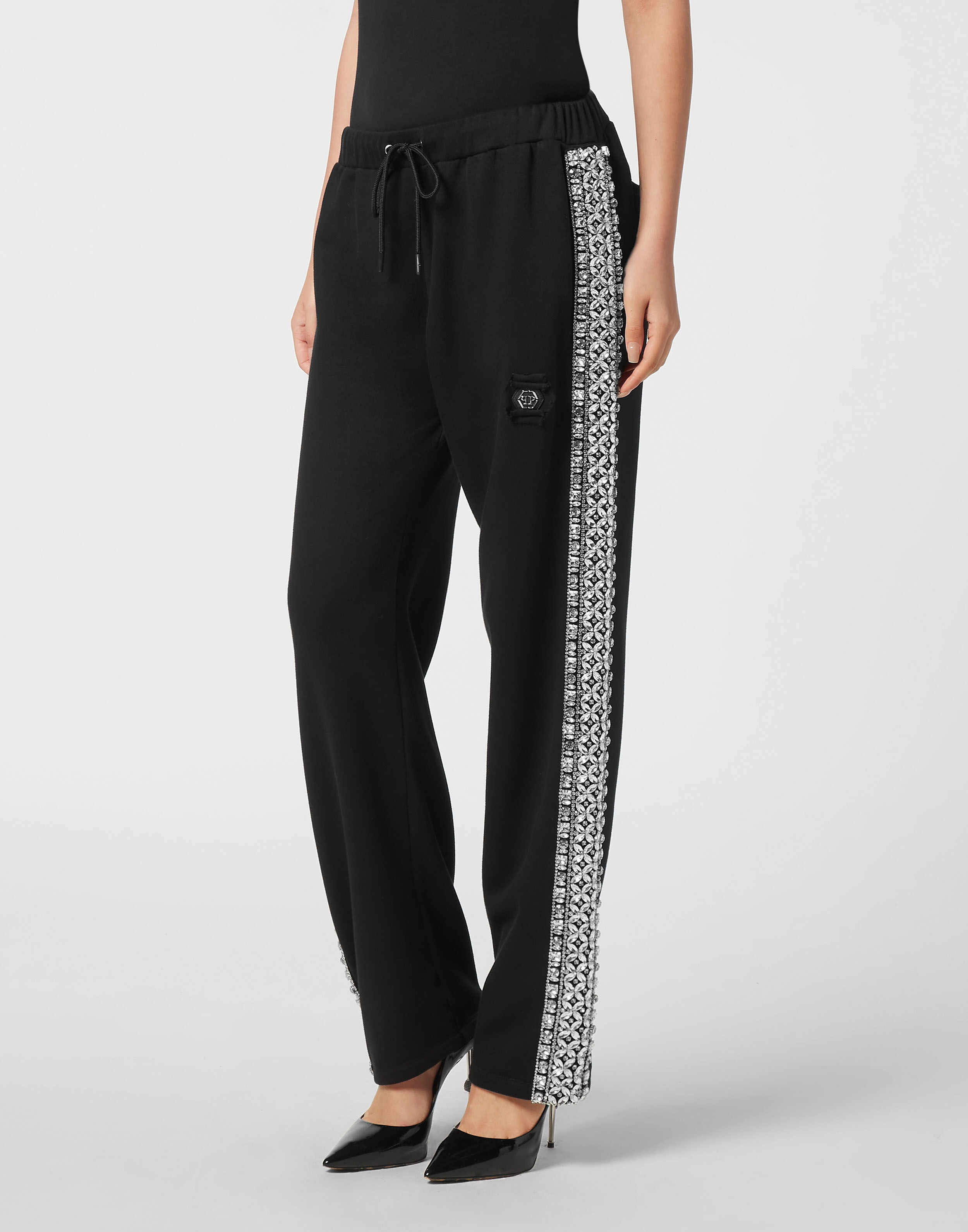 Pantaloni in Felpa Jersey Crystal