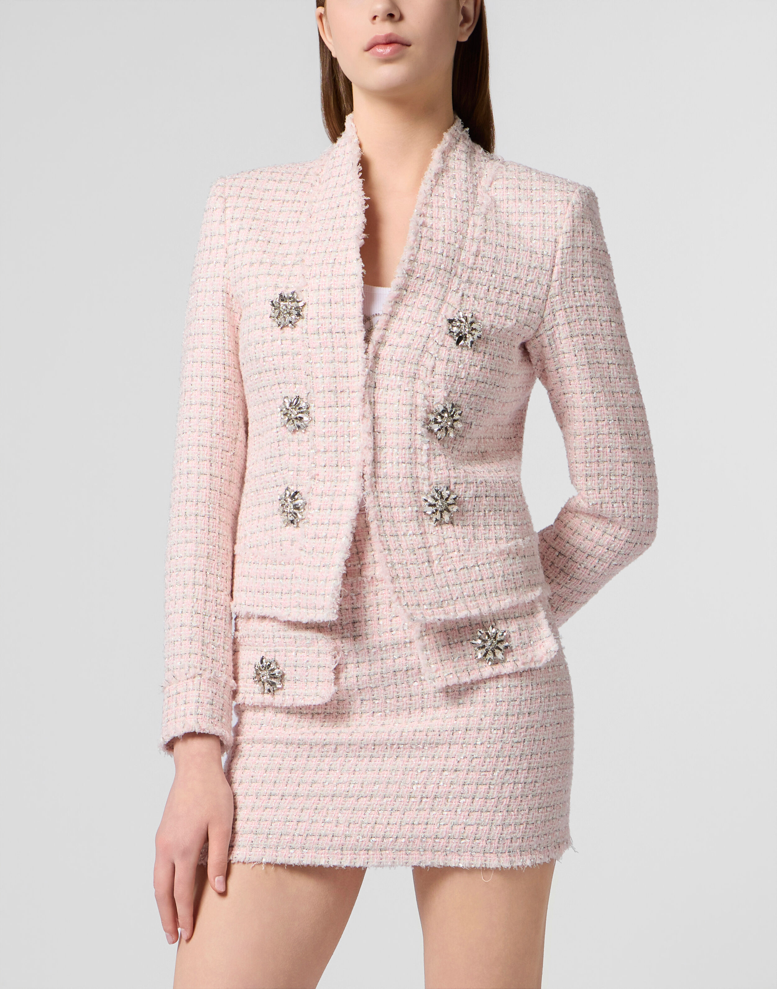 Giubbotto in Tweed con Cristalli